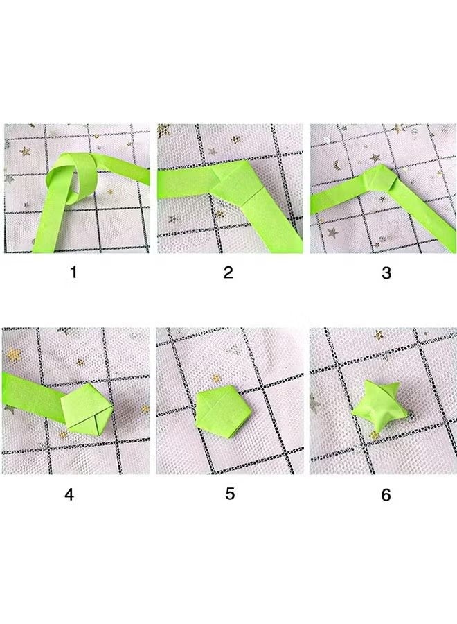 واي جيه شرائط ورق نجمة من الأوريغامي المضيء، توهج في الظلام، حرف يدوية مصنوعة يدويا، ورق أوريغامي لاكي ستار، نمط على شكل قلب للأطفال مستلزمات حفلات ألعاب، أنشطة، هدايا، زينة (210 ورقة) - Image 5